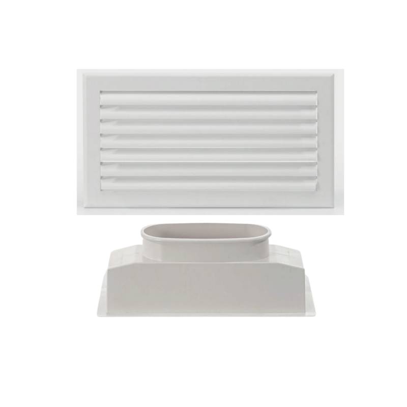 Grille de soufflage lame courbe + plénum abs