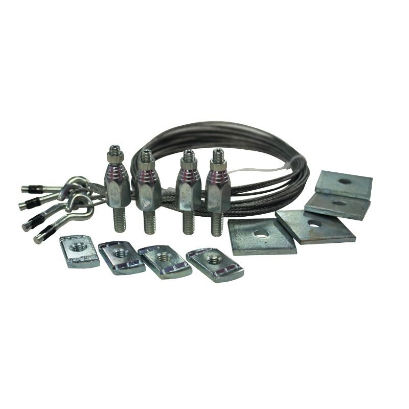 Crochet de fixation par câble acier pour gainable ou cassette