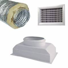 Kit prêt à poser pour climatiseur gainable 300 x 150 - bouche + gaine en 160