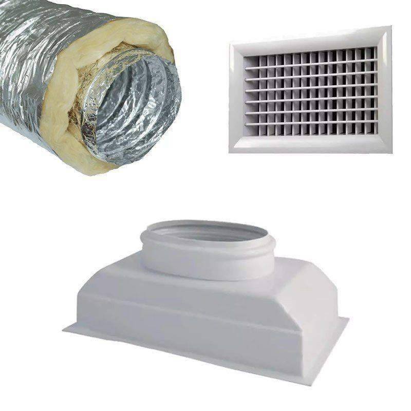 Kit prêt à poser pour climatiseur gainable 300 x 150 - bouche + gaine en 160