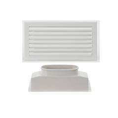 Grille de soufflage lame courbe + plénum abs 400 x 200