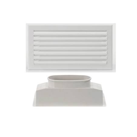 Grille de soufflage lame courbe + plénum abs 400 x 200  - 5706-0