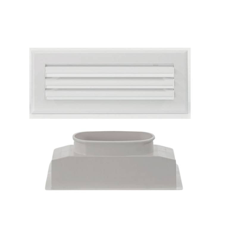 Grille de soufflage lame courbe + plénum abs 300 x 150 - 5706-1