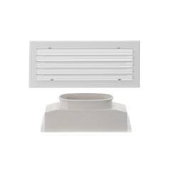 Grille de soufflage lame courbe + plénum abs 400 x 150 - 5706-2