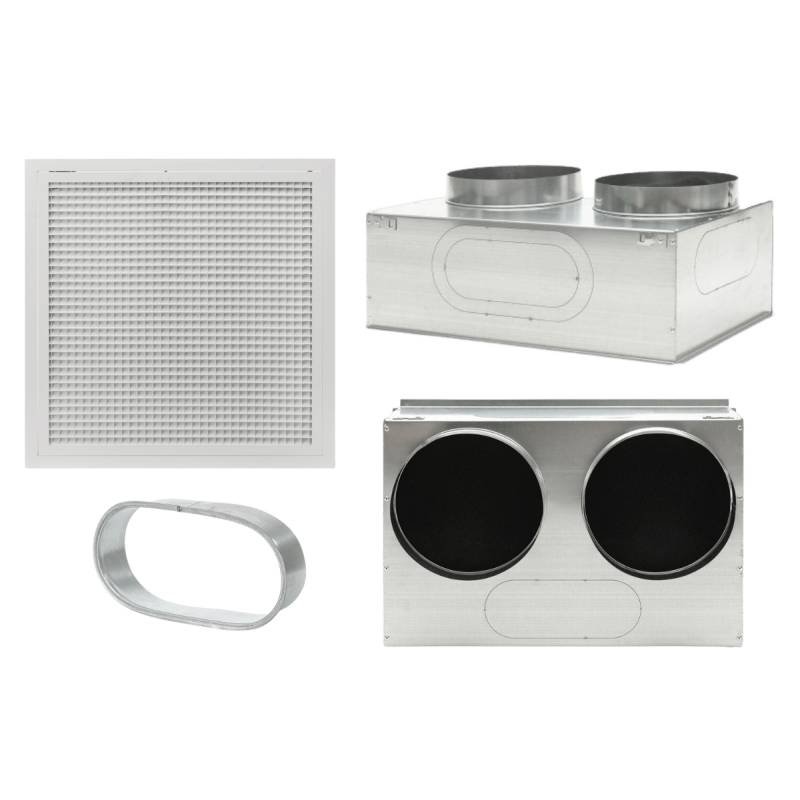 Grille de reprise + caisson de reprise + porte filtre 600 x 600 - 34000126060 - 34000136060