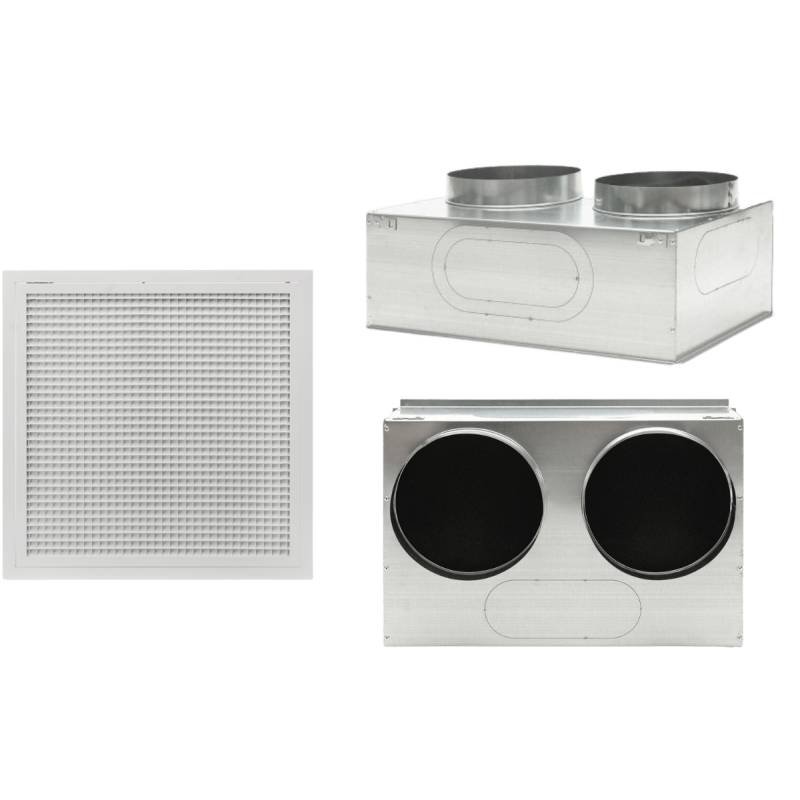 Grille de reprise + caisson de reprise + porte filtre 500 x 400 - 34000125040 - 34000135040