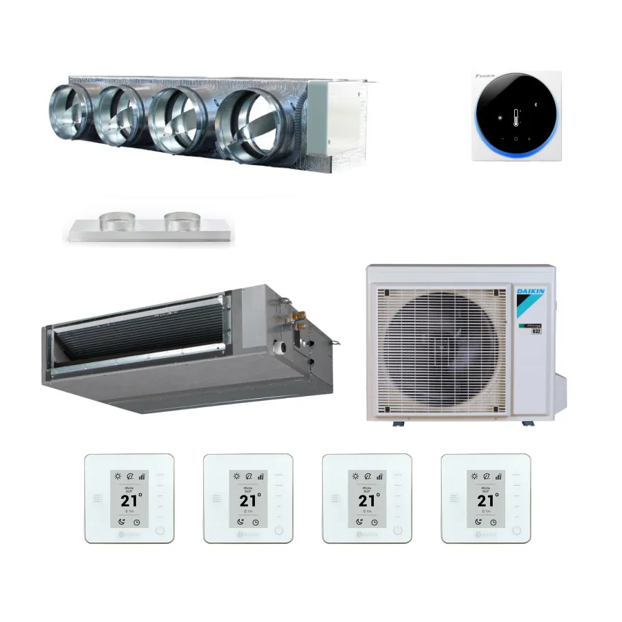 Pack gainable Daikin 5kw pour 60m² Airzone 4 sorties