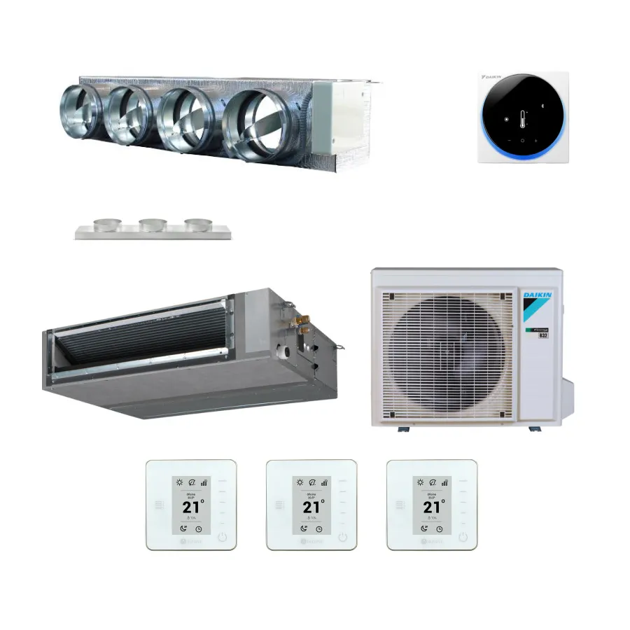 Pack gainable Daikin 6kw pour 70m² Airzone 4 sorties
