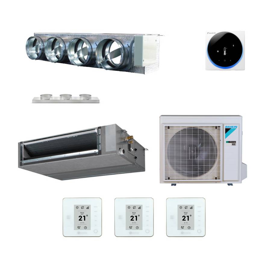 Pack gainable Daikin 7kw pour 80m²  Airzone 4 sorties