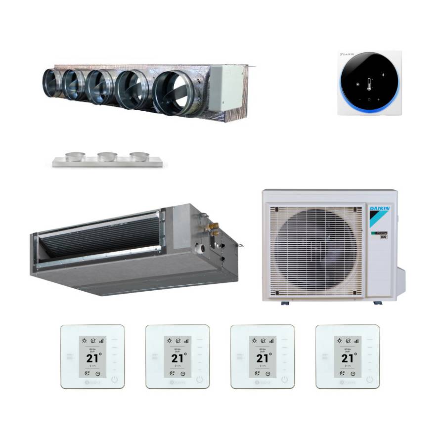 Pack gainable Daikin 7kw pour 80m²  Airzone 5 sorties