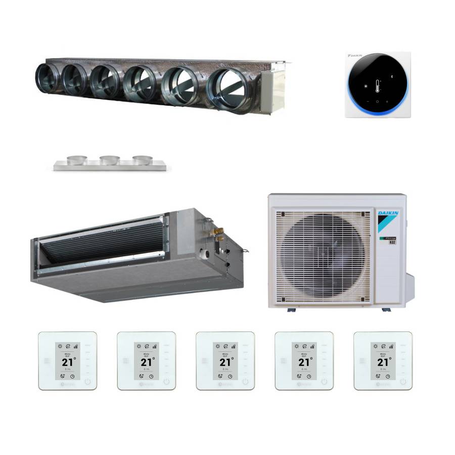 Pack gainable Daikin 7kw pour 80m²  Airzone 6 sorties