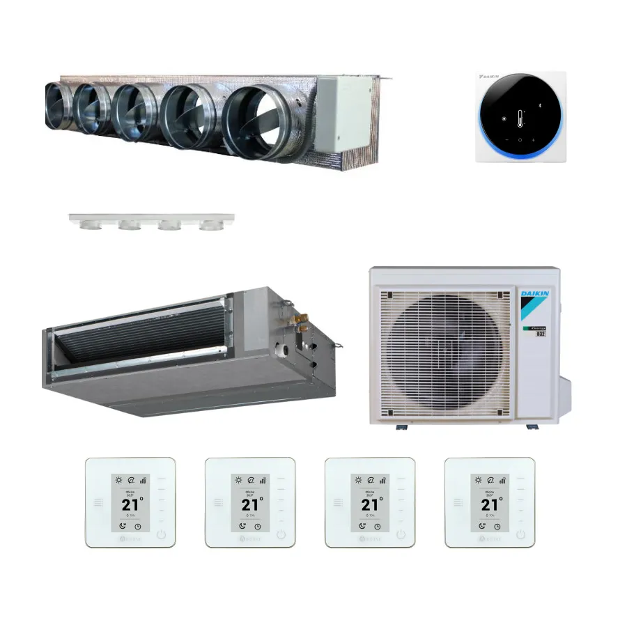 Pack gainable Daikin 10kw pour 100m² Airzone 5 sorties