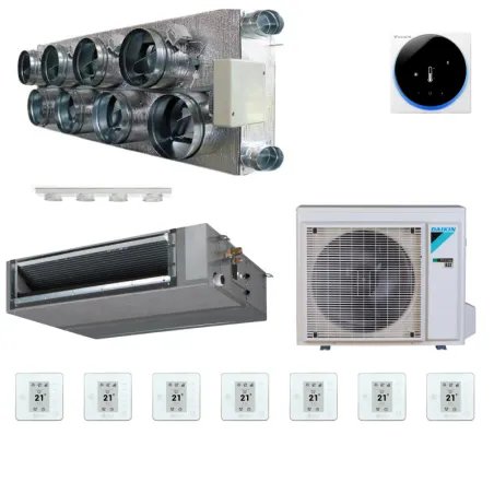 Pack gainable Daikin 10kw pour 100m² Airzone 8 sorties