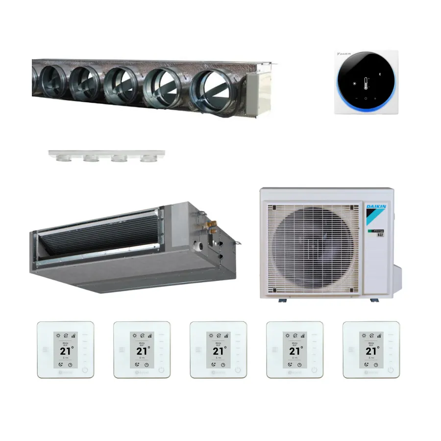 Pack gainable Daikin 13kw pour 140m² Airzone 6 sorties