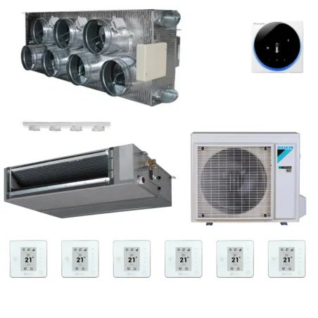 Pack gainable Daikin 13kw pour 140m² Airzone 7 sorties