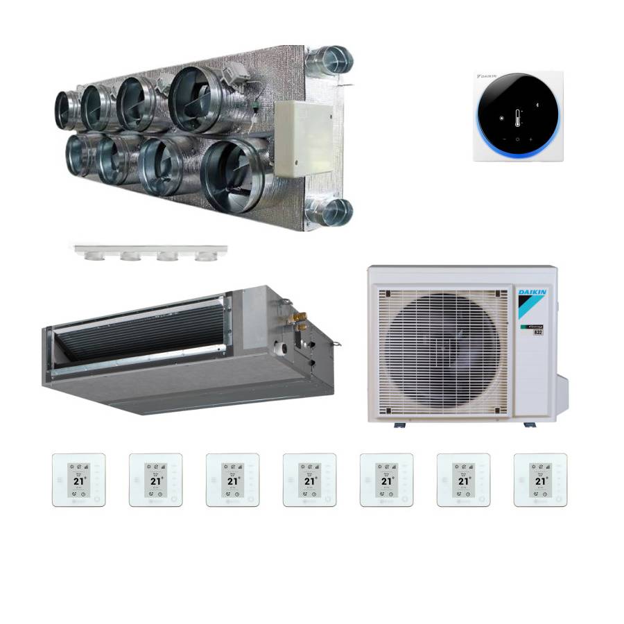 Pack gainable Daikin 14kw pour 150m² Airzone 8 sorties