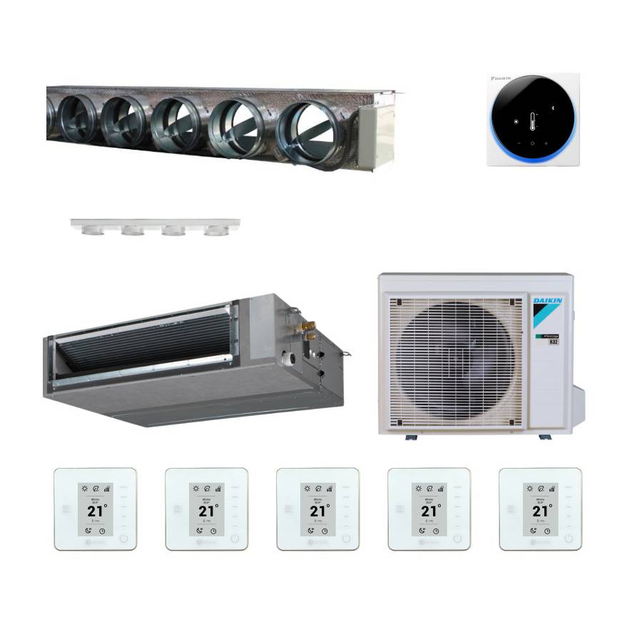Pack gainable Daikin 14kw pour 150m² Airzone 6 sorties