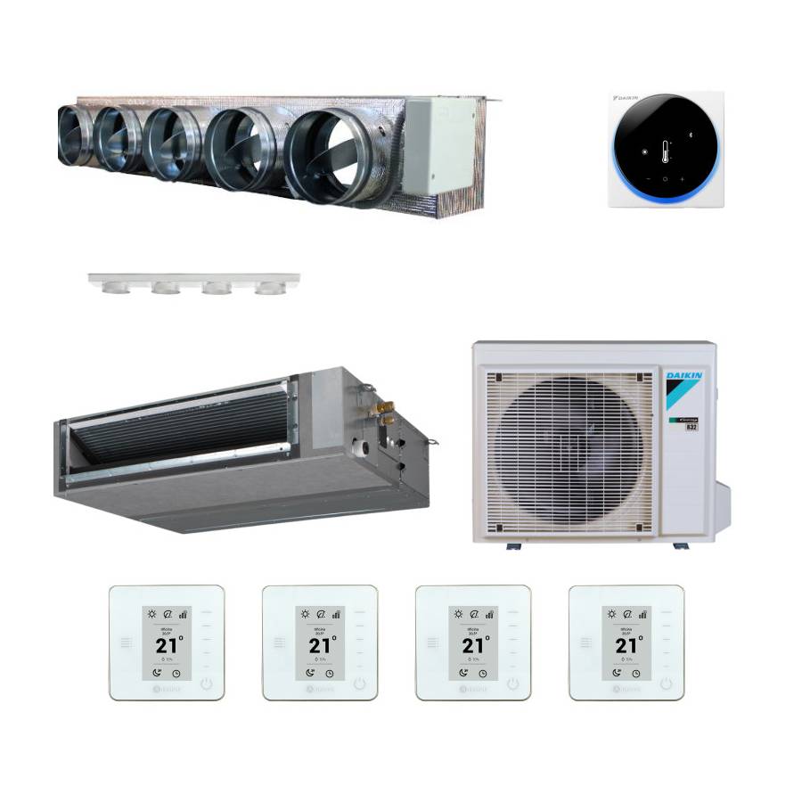 Pack gainable Daikin 14kw pour 150m² Airzone 5 sorties pack-gainable-14-airz5