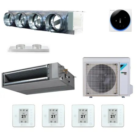 Pack gainable Daikin 3.5kw pour 45m² Airzone 4 sorties