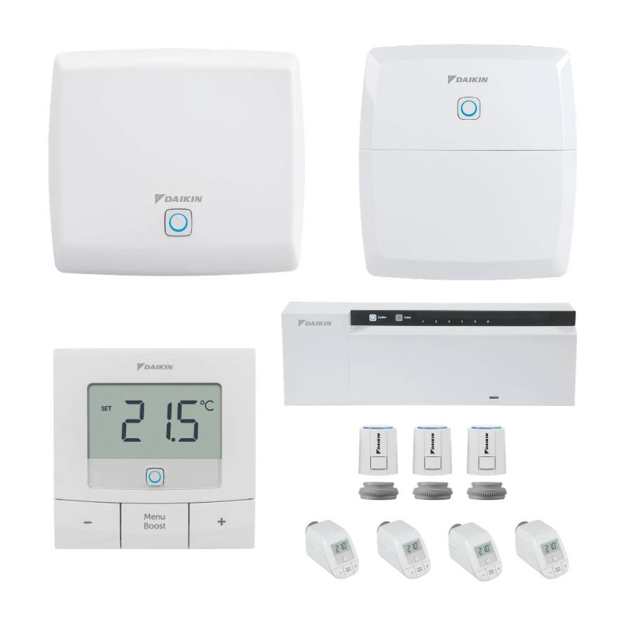 Kit régulation connectée Daikin HomeControls — plancher chauffant 3 zones + 4 radiateurs
