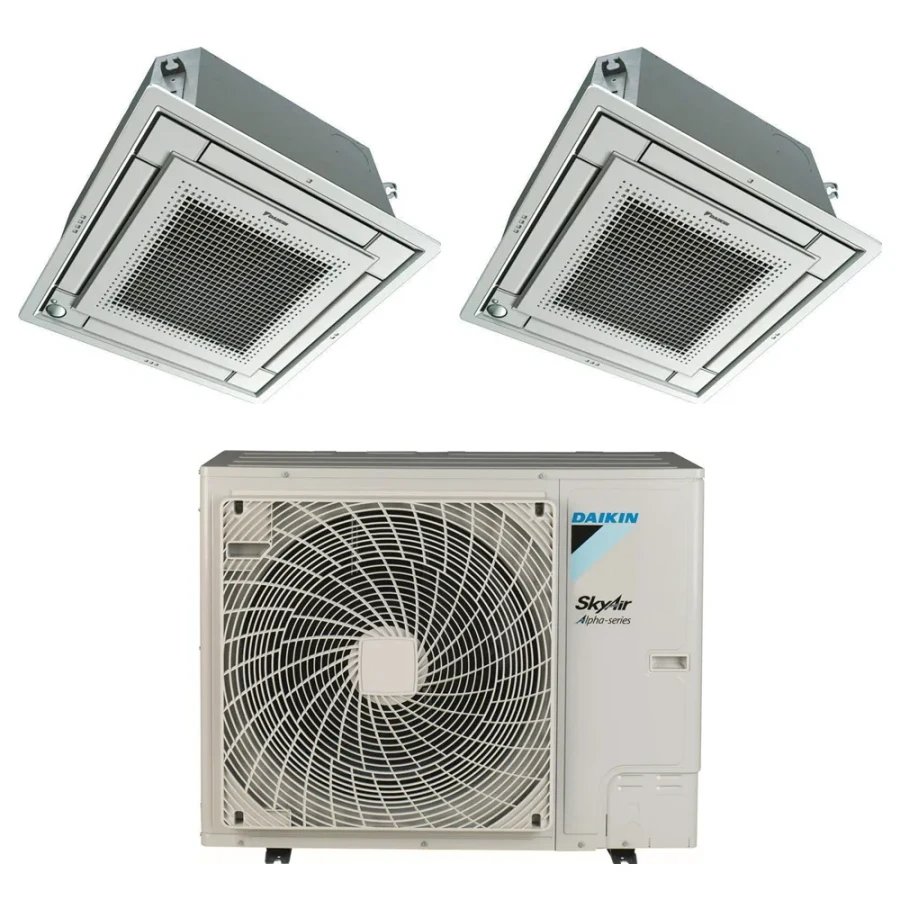 Pack Twin Daikin : 2 cassettes FFA35A9 + groupe RZAG71NV1