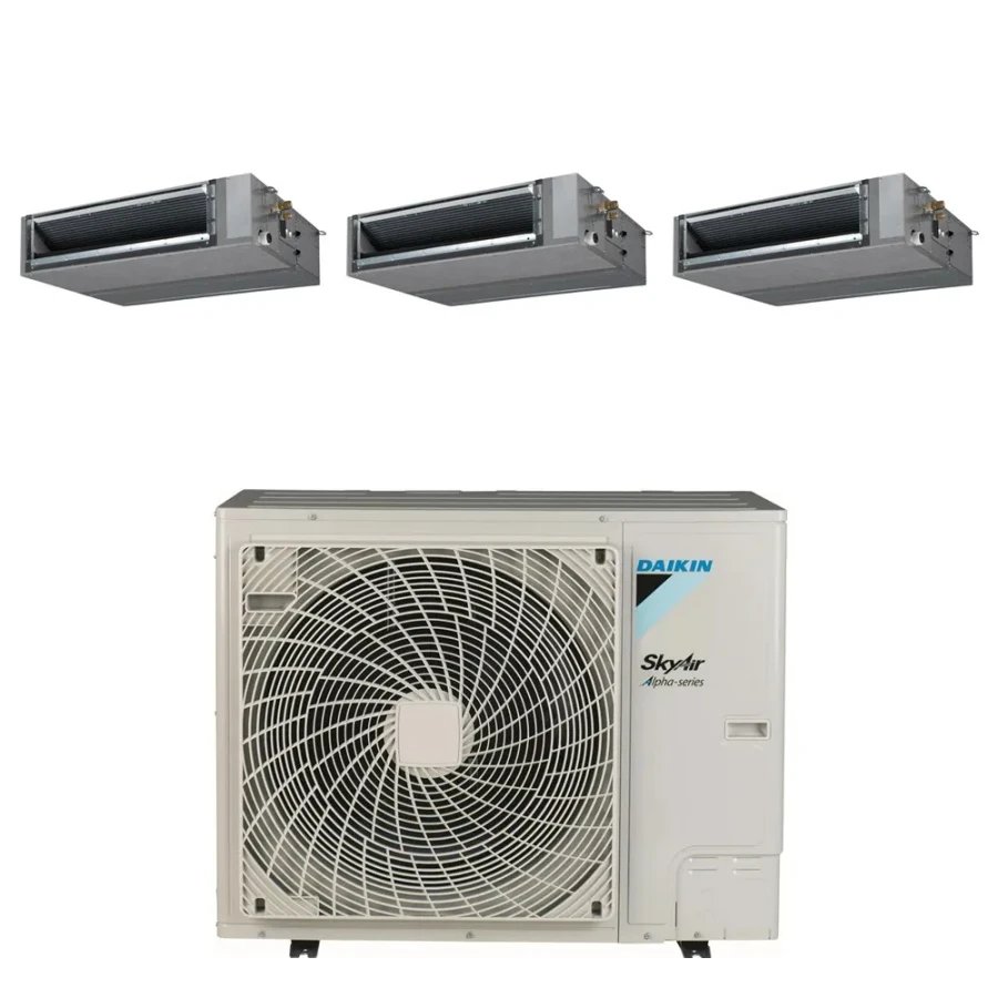 Pack Triple Daikin : 3 x FBA71A9 + groupe RZA250D