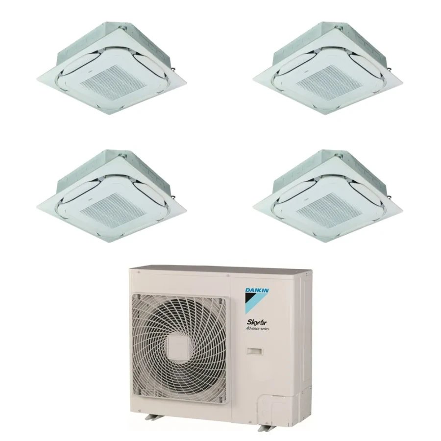 Pack Double Twin Daikin : 4 x FCAG35B + groupe RZASG125MY