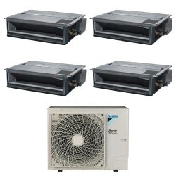 Pack Double Twin Daikin : 4 x FDXM35F9 + groupe RZAG125NY1