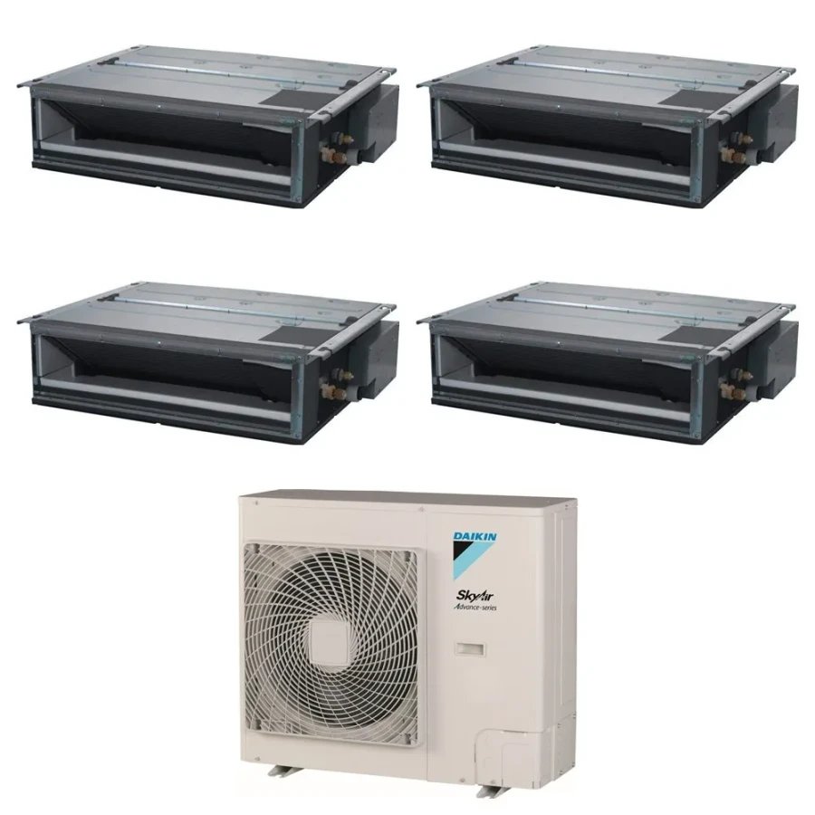 Pack Double Twin Daikin : 4 x FDXM35F9 + groupe RZASG125MV