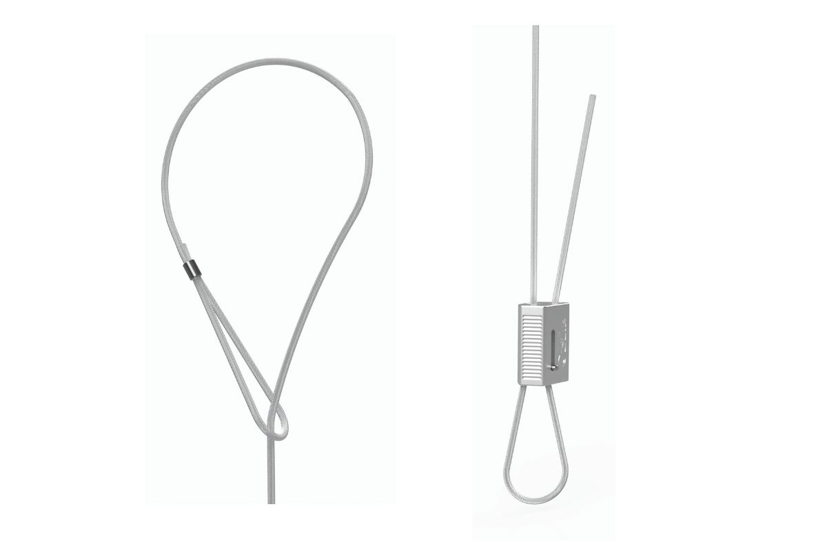 Crochet de fixation par câble 1M acier pour gainable ou cassette